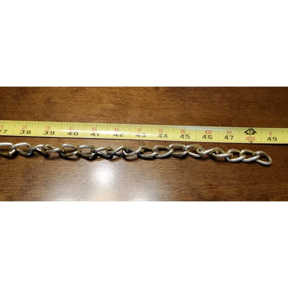 Vintage Womens Waist Belt Chunky Gold & Silver Tone Metal Ribbed Oval Link Chain